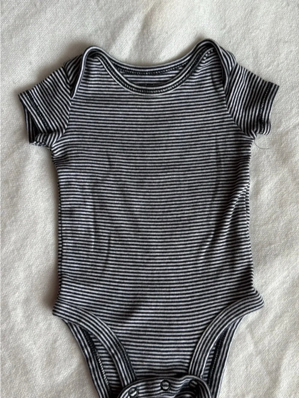 Carter's Black and White Striped Short-Sleeve Baby Bodysuit